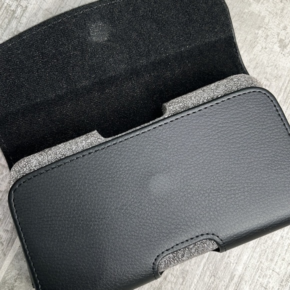 AGOZ Horizontal Faux Black Leather Belt Clip Case Holster Pouch - Picture 2 of 8